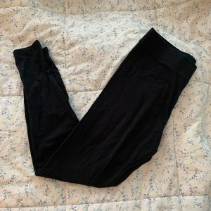 Pink VS full length black leggings